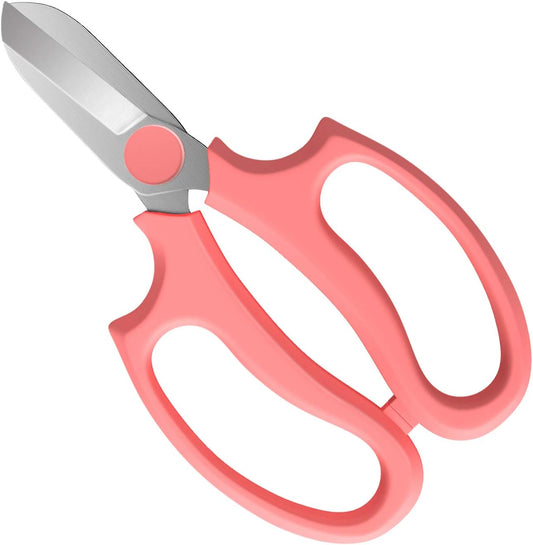 Flower Scissors, Premium Steel Garden Pruning Shears, Pink | Strong Floral Shears, Floral Fruits Leaf Scissors Hand Pruner Snip Trimming Tool for Gardening Flower Arrangement