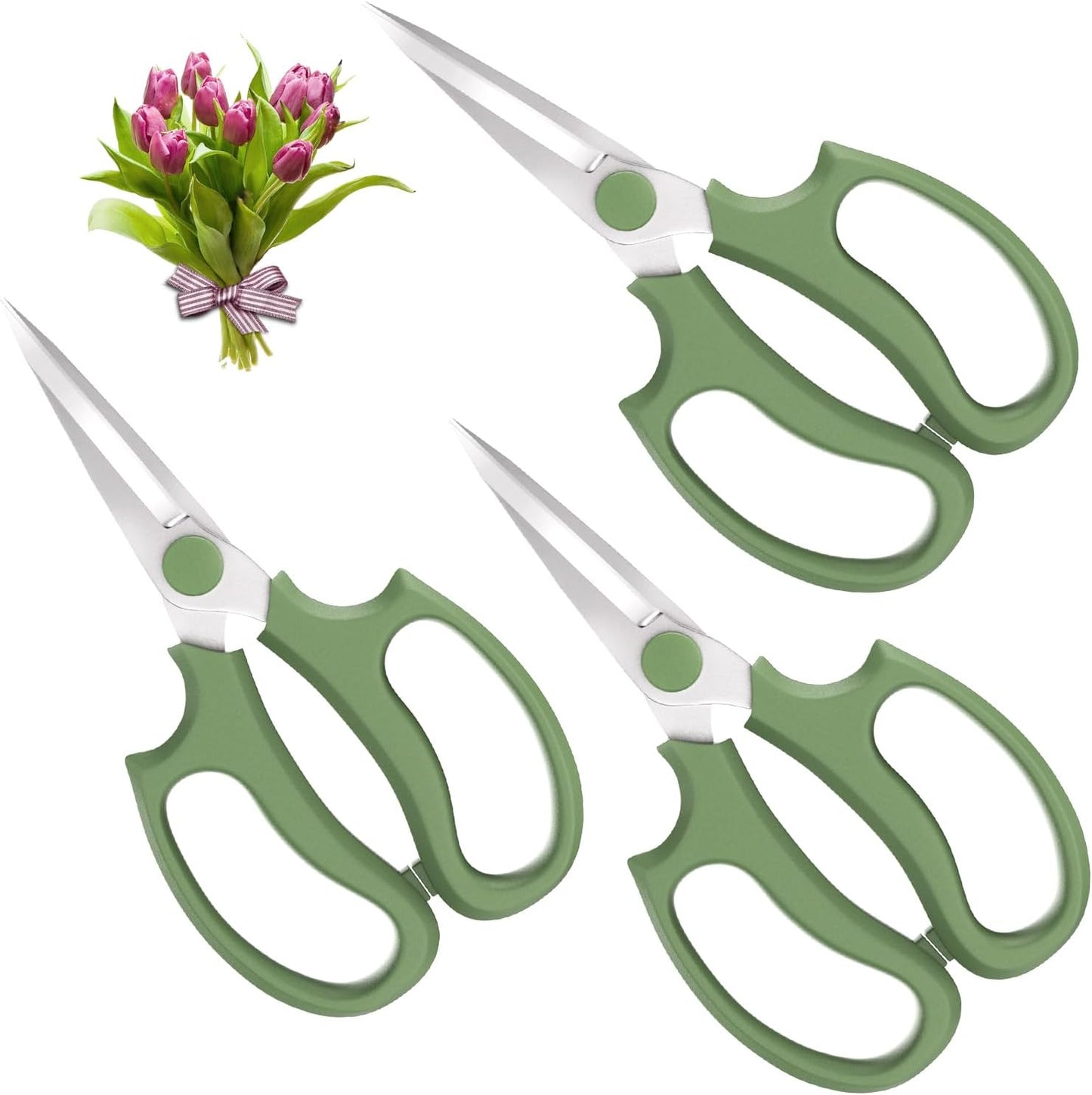 Flower Scissors, Premium Steel Garden Pruning Shears, Pink | Strong Floral Shears, Floral Fruits Leaf Scissors Hand Pruner Snip Trimming Tool for Gardening Flower Arrangement