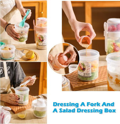 Portable Breakfast on the Go Cup with Fork Dressing for Oats and Yogurt