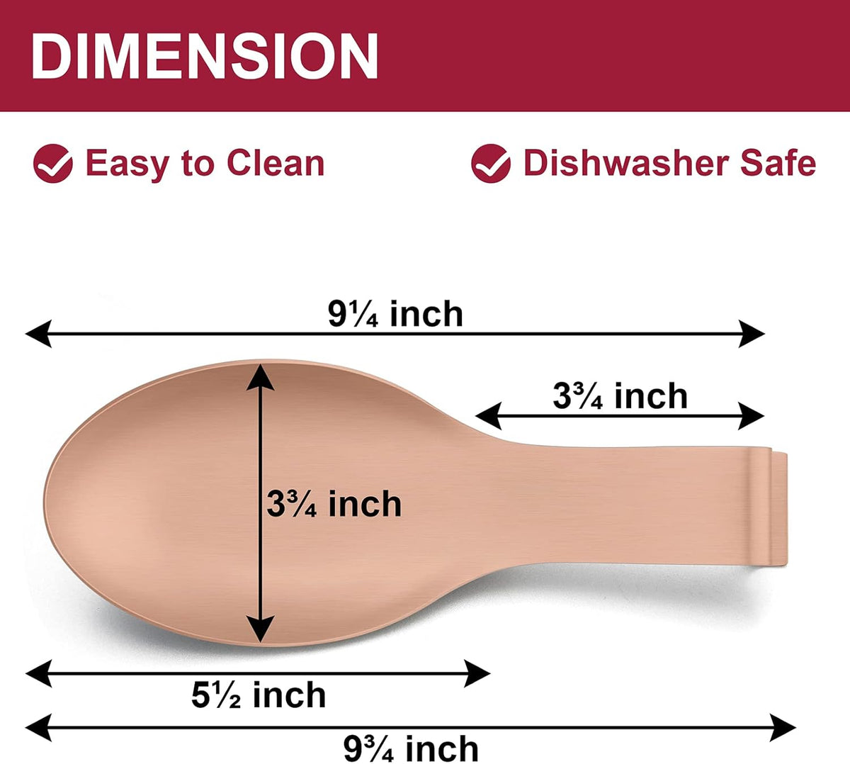 Spoon Rest Set of 2, Stainless Steel Spoon Ladle Holder Spatula Rest for Kitchen Stove Top, Large Size & Dishwasher Safe