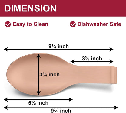 Spoon Rest Set of 2, Stainless Steel Spoon Ladle Holder Spatula Rest for Kitchen Stove Top, Large Size & Dishwasher Safe