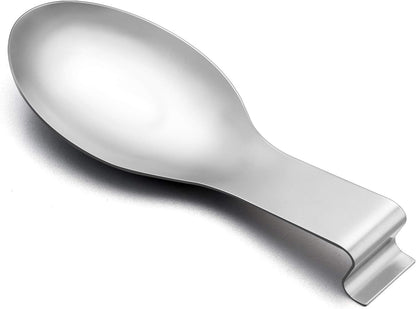 Spoon Rest Set of 2, Stainless Steel Spoon Ladle Holder Spatula Rest for Kitchen Stove Top, Large Size & Dishwasher Safe