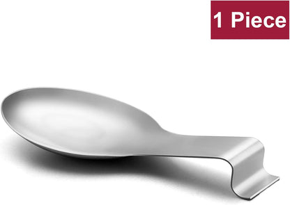 Spoon Rest Set of 2, Stainless Steel Spoon Ladle Holder Spatula Rest for Kitchen Stove Top, Large Size & Dishwasher Safe