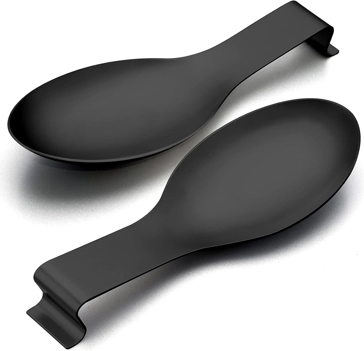 Spoon Rest Set of 2, Stainless Steel Spoon Ladle Holder Spatula Rest for Kitchen Stove Top, Large Size & Dishwasher Safe