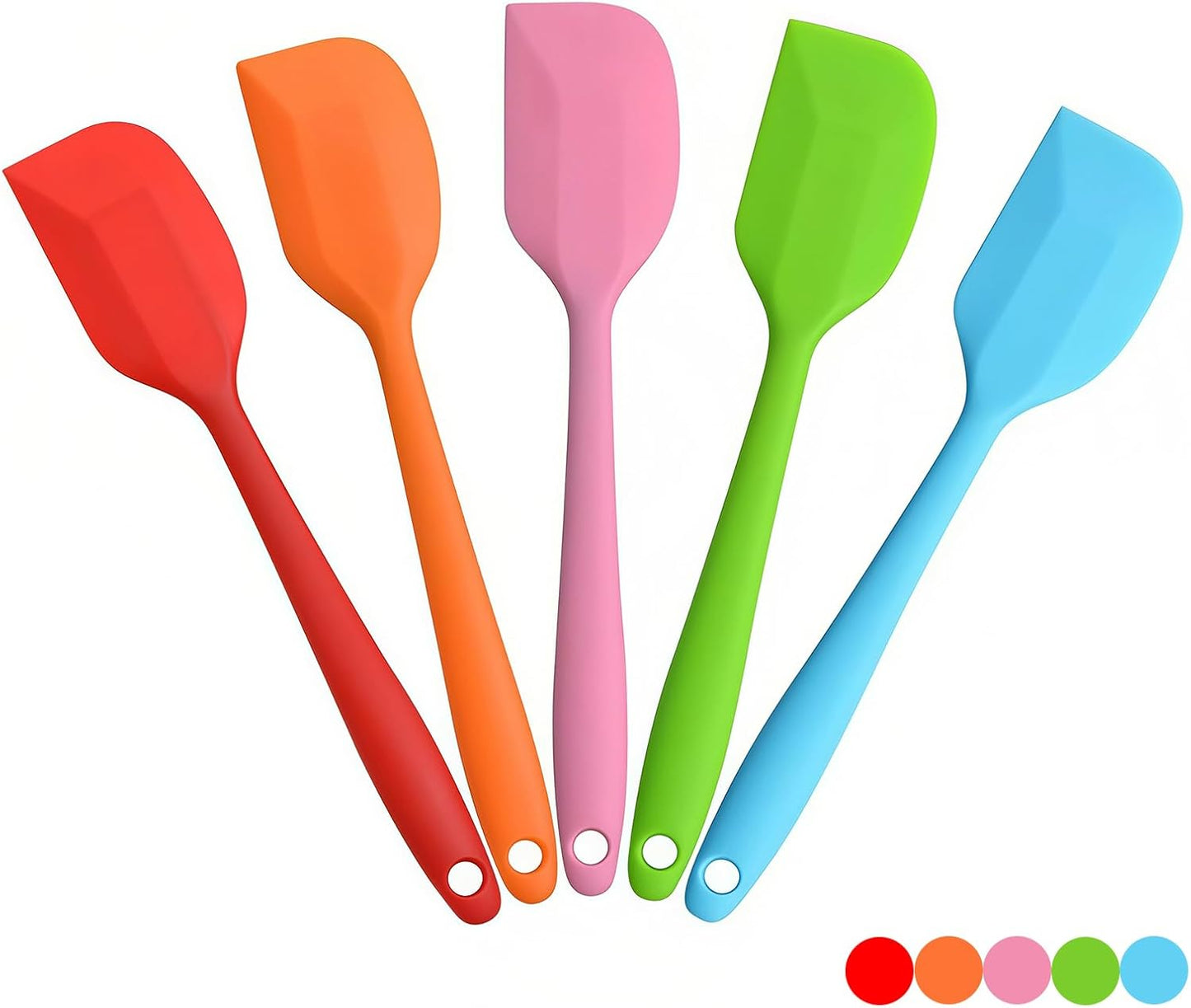 Silicone Spatula Heat Resistant Small Rubber Spatulas Cooking Utensil Set Non-Stick Flexible Rubber Essential Cooking Gadget For Cake/Cream/Pastry/Butter/Batter Mixing/Cooking-(5 Pieces)