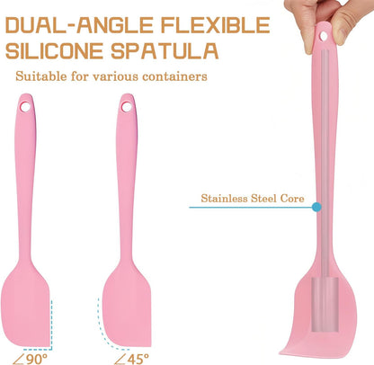 Silicone Spatula Heat Resistant Small Rubber Spatulas Cooking Utensil Set Non-Stick Flexible Rubber Essential Cooking Gadget For Cake/Cream/Pastry/Butter/Batter Mixing/Cooking-(5 Pieces)