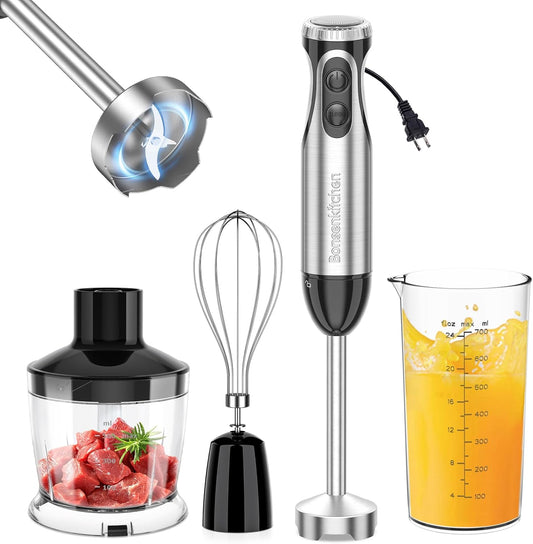 Immersion Blender with Food Processor, 20 Speeds & Turbo Mode
