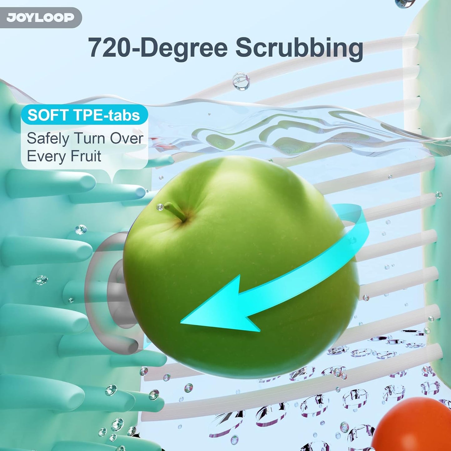 Fruit Washer and Spinner with Brush, Large Cleaning Bowl for Fruits, Vegetables and Salad, Produce Scrubber