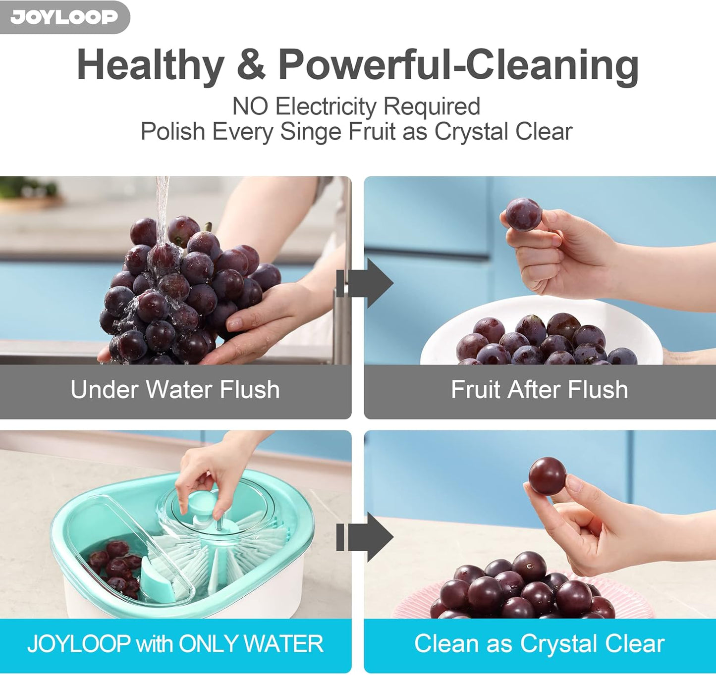Fruit Washer and Spinner with Brush, Large Cleaning Bowl for Fruits, Vegetables and Salad, Produce Scrubber