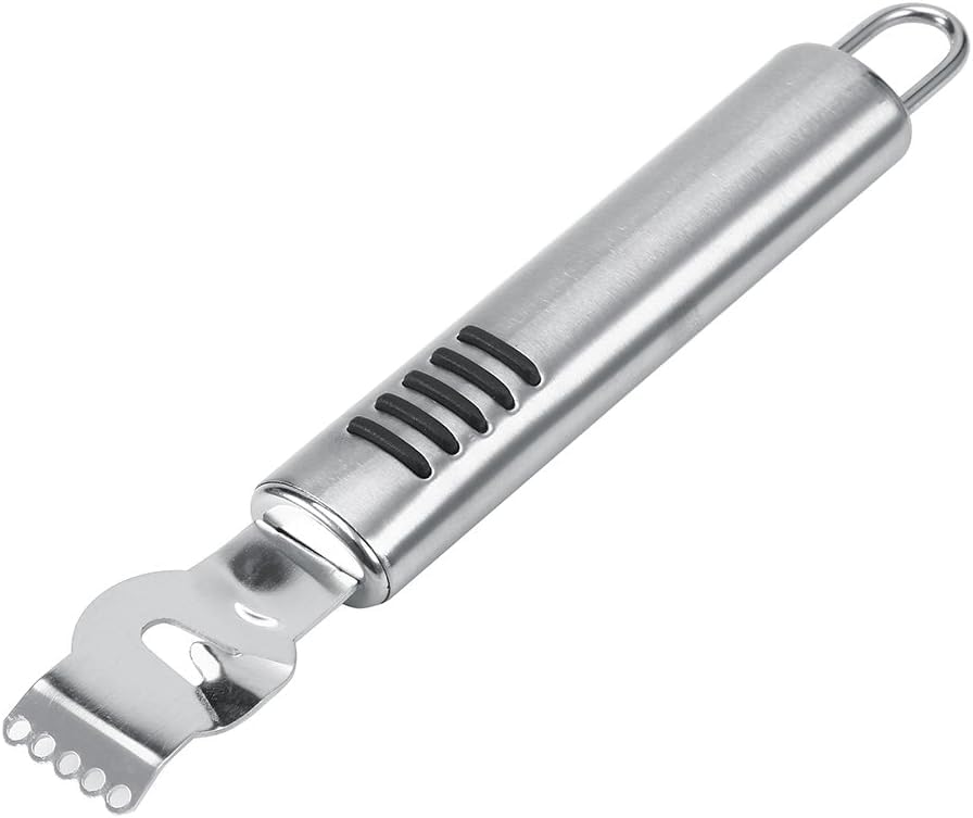 Silver Lemon Zester Peeler, Stainless Steel Lemon Lime Orange Peeler with Knife Fruit Zester Citrus Scraper, Handheld Peeling Tool Fruit Orange Peelers Kitchen Tools Graters, Peelers and Slicers