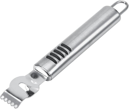 Silver Lemon Zester Peeler, Stainless Steel Lemon Lime Orange Peeler with Knife Fruit Zester Citrus Scraper, Handheld Peeling Tool Fruit Orange Peelers Kitchen Tools Graters, Peelers and Slicers
