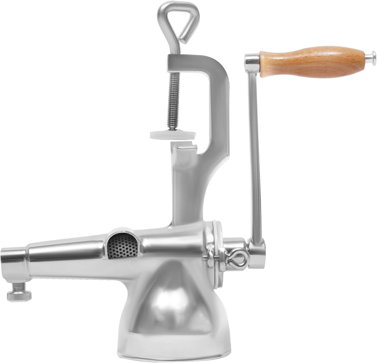 Manual Wheatgrass Juicer 304 Stainless Steel, Portable Crank Wheatgrass Extractor Hand Press Fruit & Vegetable Squeezer with C-Clamp & Juice Cup for Wheatgrass Celery Carrots Oranges, Easy Clean