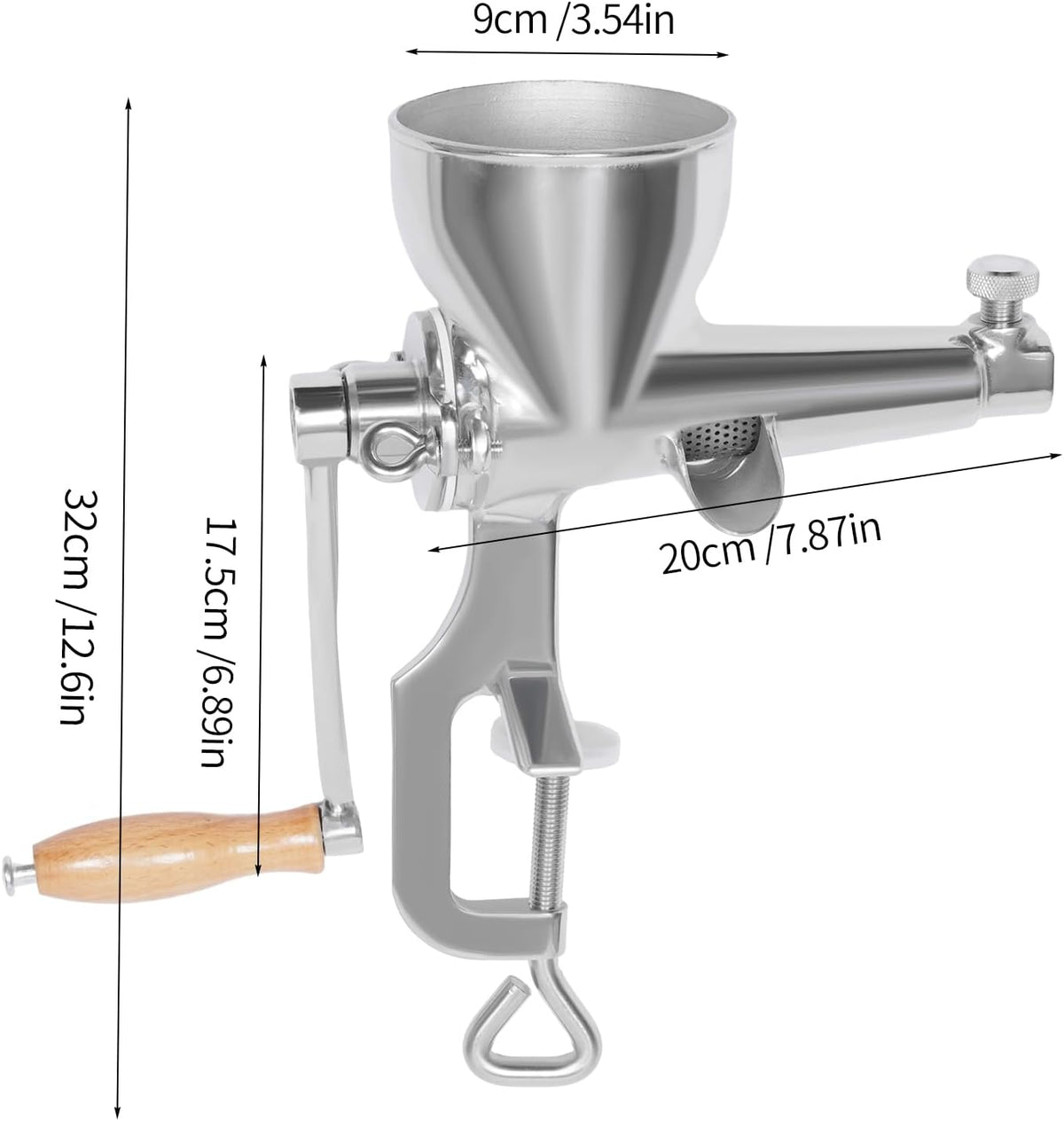 Manual Wheatgrass Juicer 304 Stainless Steel, Portable Crank Wheatgrass Extractor Hand Press Fruit & Vegetable Squeezer with C-Clamp & Juice Cup for Wheatgrass Celery Carrots Oranges, Easy Clean