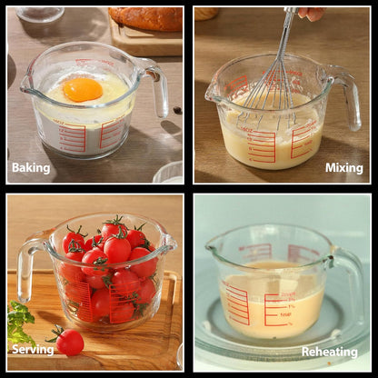 Glass Measuring Cup For Baking and Cooking, Apartment Kitchen Tools (16 oz)