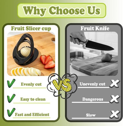 FANTEXY Egg Slicer for Hard Boiled Eggs And Soft Fruit, Black