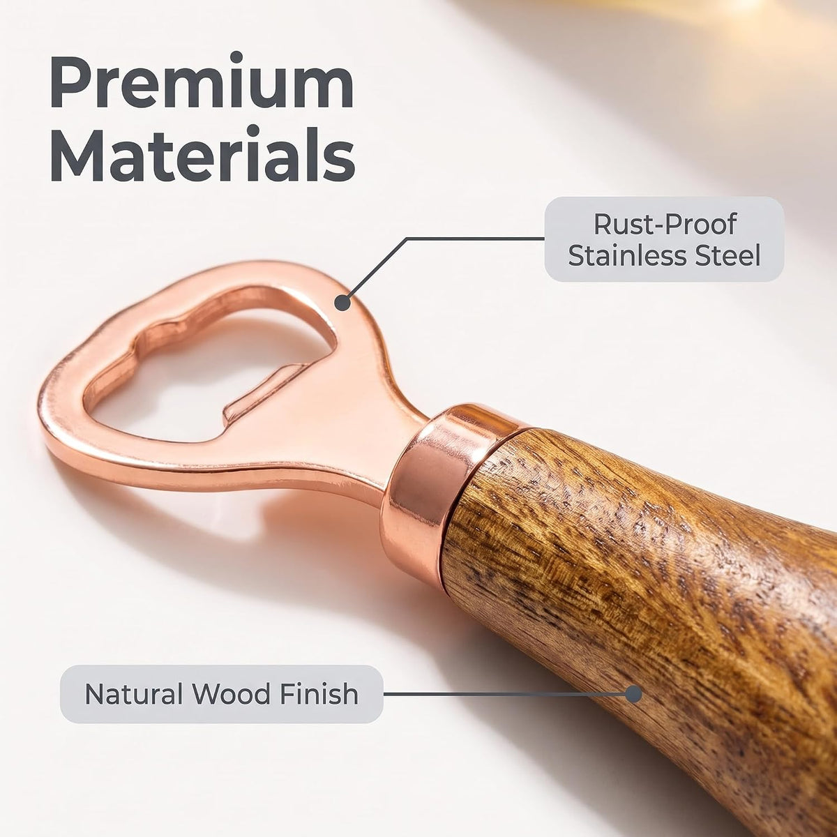 2 Pack Walnut Handle Bottle Opener Beer Opener for Home Bar Kitchen