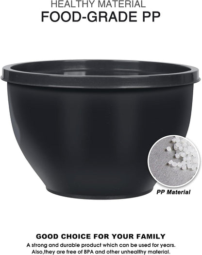 Plastic Mixing Bowls with Lids Set for Kitchen, 5 Set Nesting Bowls for Mixing, Baking, Prepping, Cooking and Serving Food, Mixing Bowls Dishwasher, Microwave Safe
