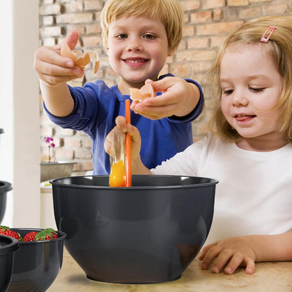 Plastic Mixing Bowls with Lids Set for Kitchen, 5 Set Nesting Bowls for Mixing, Baking, Prepping, Cooking and Serving Food, Mixing Bowls Dishwasher, Microwave Safe