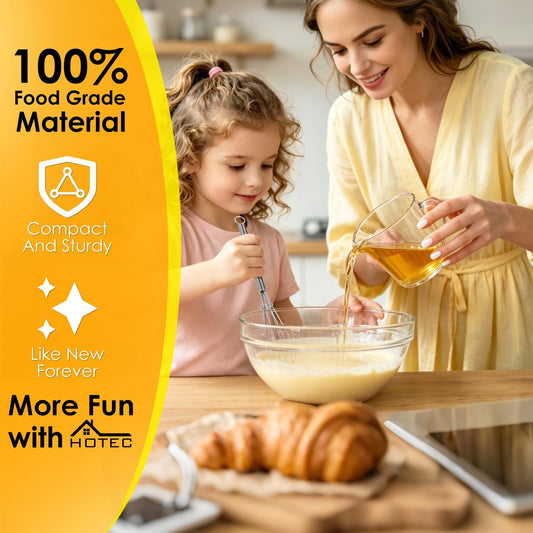 5 & 7 Inch Mini Whisks Anti-Rust 304 Stainless Steel Small Whisk for Cooking, Baking, Mixing Ingredients & Deep Containers