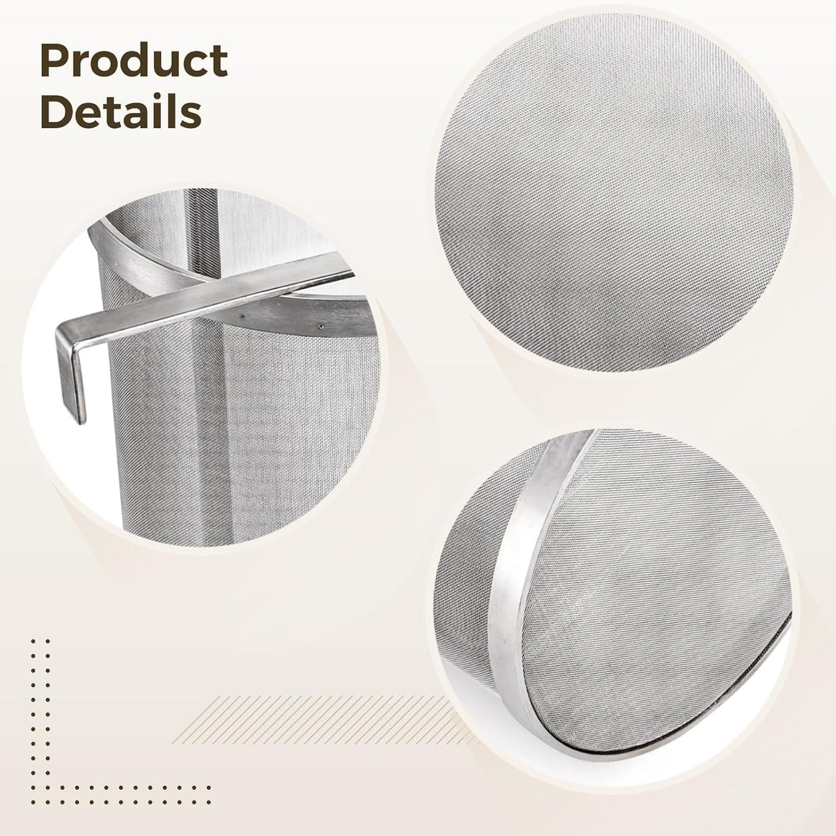 Spider Strainer Stainless Steel, Kitchen Strainers Stainless Steel Mesh, 10 cm Diameter, 25 cm Height, Ideal for Midwest Homebrewing and Winemaking Supplies
