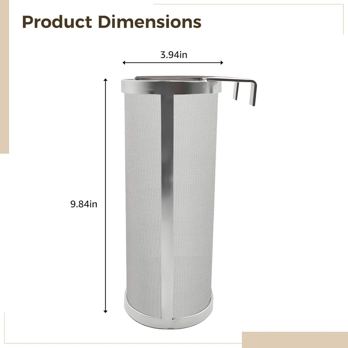 Spider Strainer Stainless Steel, Kitchen Strainers Stainless Steel Mesh, 10 cm Diameter, 25 cm Height, Ideal for Midwest Homebrewing and Winemaking Supplies