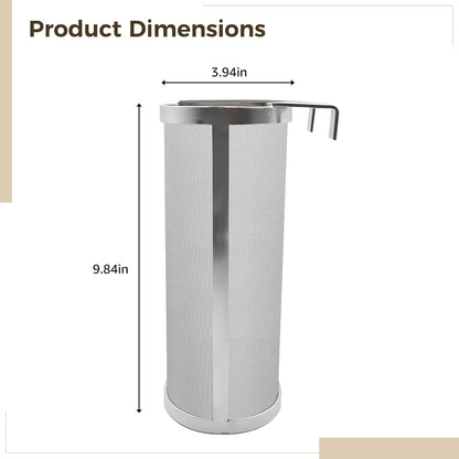 Spider Strainer Stainless Steel, Kitchen Strainers Stainless Steel Mesh, 10 cm Diameter, 25 cm Height, Ideal for Midwest Homebrewing and Winemaking Supplies