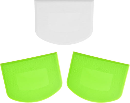 3 PCS Plastic Dough Scraper Bench Scraper, 4.7x3.7" Flexible Bowl Scraper, Food-Grade Dough Cutter, Non-Slip Food Scrappers for Bread, Cake, Cream, Fondant
