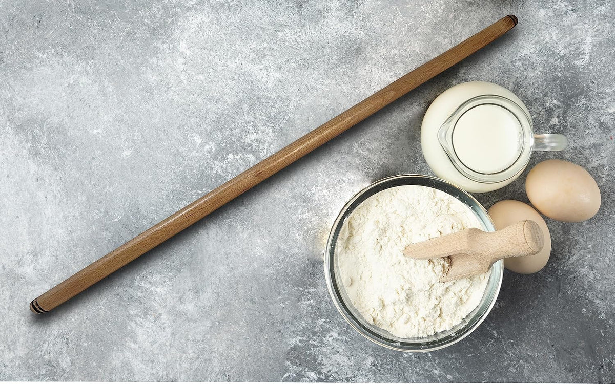 80 cm (31.5 Inch) Turkish Baklava Wood Extra Long Rolling Pin | Baking, Dough, Pasta, Kitchen