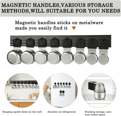 Magnetic Measuring Cups and Spoons Set of 16 Including 7 Stainless Steel Stackable Magnetic Measuring Cup 8 Magnetic Measuring Spoon with Leveler for Measuring Dry Liquid Ingredient
