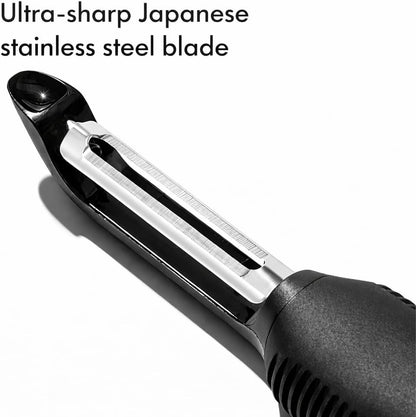 Peel 3X Faster Vegetable Peeler Set (3-Piece) – Ultra-Sharp Stainless Steel Y Peeler, Julienne & Swivel Peeler – Non-Slip Ergonomic Handle for Potatoes, Carrots, Apples