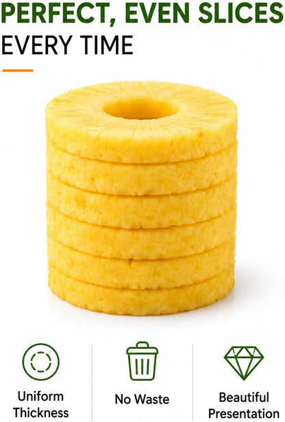 Stainless Steel Pineapple Corer & Slicer, Premium Pineapple Cutter, Peeler & Coring Tool with Ergonomic Non-Slip Handle, Dishwasher Safe for Perfect Pineapple Rings