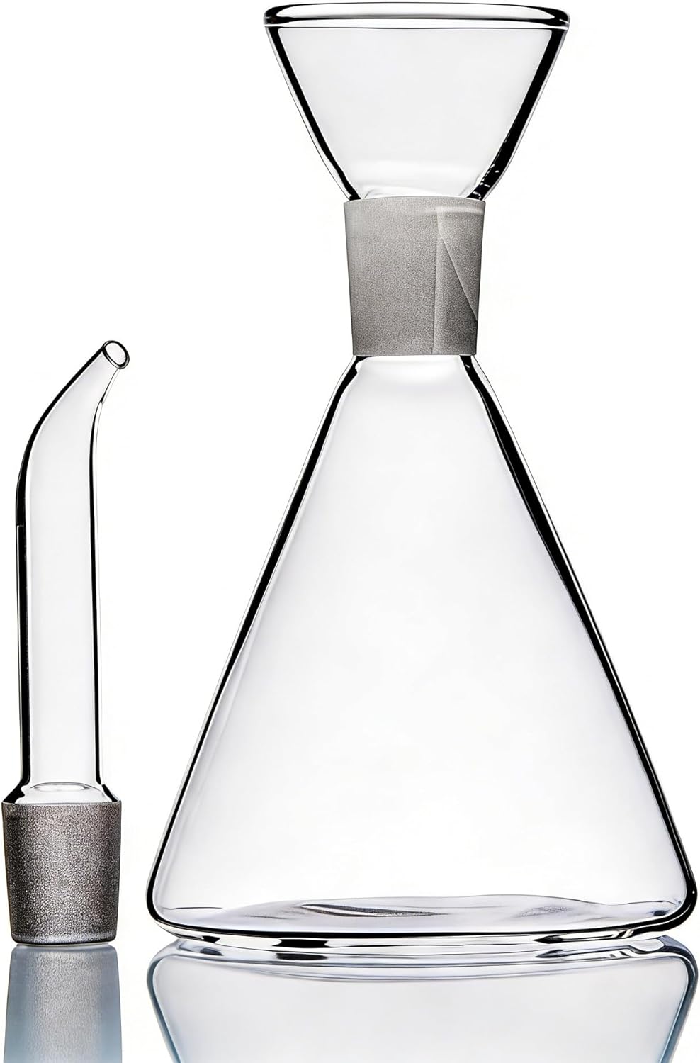 Conical 8 oz Glass Oil Dispenser – No Drip Olive Oil Cruet with Leak-Proof Spout, Easy-Fill Wide Mouth, Borosilicate Bottle for Kitchen & BBQ