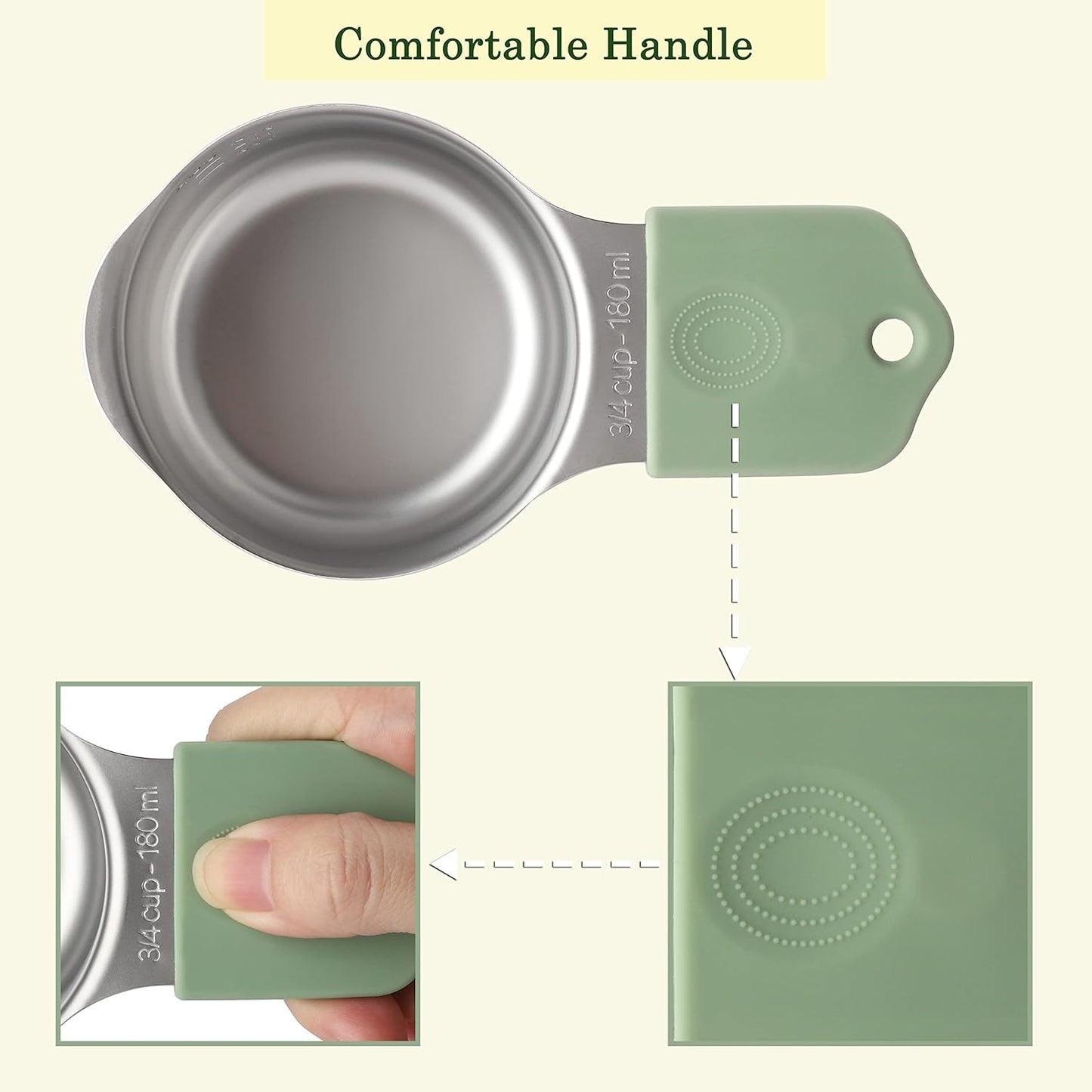 Magnetic Measuring Cups Set of 7 Stainless Steel Magnetic Measuring Cups | Heavy Duty Measuring Cup for Dry & Liquid Ingredients (color)