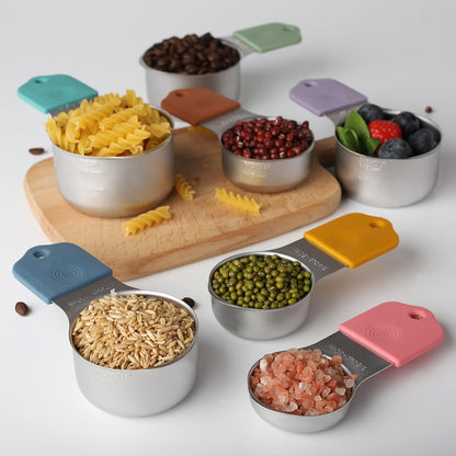 Magnetic Measuring Cups Set of 7 Stainless Steel Magnetic Measuring Cups | Heavy Duty Measuring Cup for Dry & Liquid Ingredients (color)