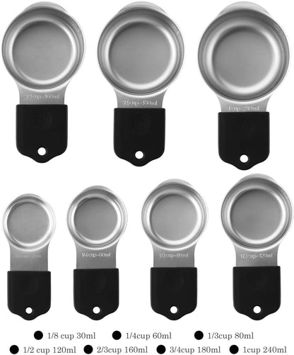 Magnetic Measuring Cups Set of 7 Stainless Steel Magnetic Measuring Cups | Heavy Duty Measuring Cup for Dry & Liquid Ingredients (color)