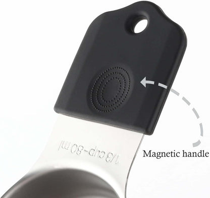 Magnetic Measuring Cups Set of 7 Stainless Steel Magnetic Measuring Cups | Heavy Duty Measuring Cup for Dry & Liquid Ingredients (color)