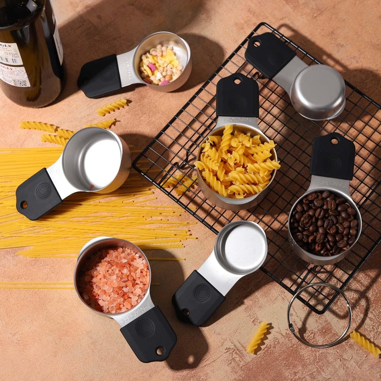 Magnetic Measuring Cups Set of 7 Stainless Steel Magnetic Measuring Cups | Heavy Duty Measuring Cup for Dry & Liquid Ingredients (color)