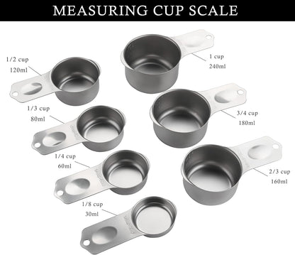 Magnetic Measuring Cups Set of 7 Stainless Steel Magnetic Measuring Cups | Heavy Duty Measuring Cup for Dry & Liquid Ingredients (color)