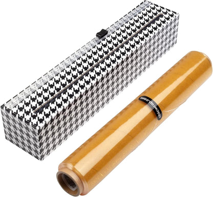 Lemon Refillable Plastic Wrap Dispenser - Includes One 12" x 250' Roll of Professional Grade Plastic Wrap - BPA Free and Kosher Certified - Reusable Dispenser w/Slide Cutter