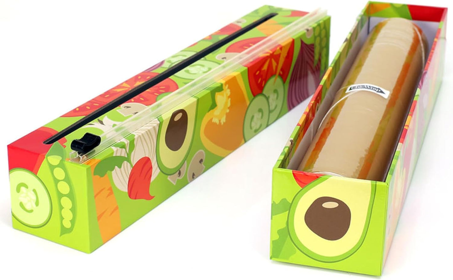 Lemon Refillable Plastic Wrap Dispenser - Includes One 12" x 250' Roll of Professional Grade Plastic Wrap - BPA Free and Kosher Certified - Reusable Dispenser w/Slide Cutter