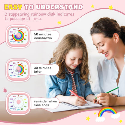 Visual Timer for Kids, 60-Minute Countdown Silent Operation Timer