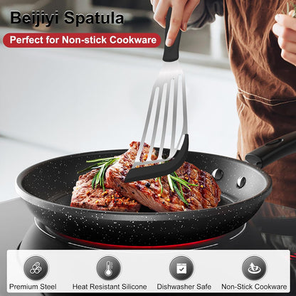 2-Piece Silicone Fish Spatula for Nonstick Cookware, Heat Resistant