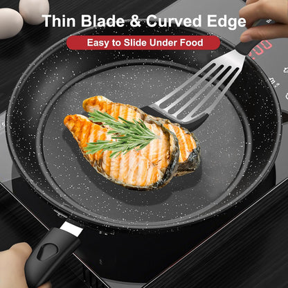 2-Piece Silicone Fish Spatula for Nonstick Cookware, Heat Resistant