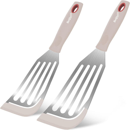 2-Piece Silicone Fish Spatula for Nonstick Cookware, Heat Resistant