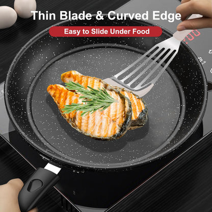 2-Piece Silicone Fish Spatula for Nonstick Cookware, Heat Resistant