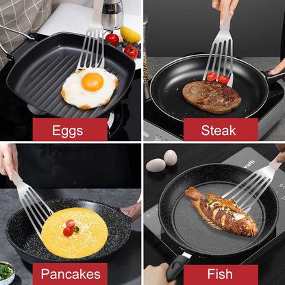 2-Piece Silicone Fish Spatula for Nonstick Cookware, Heat Resistant