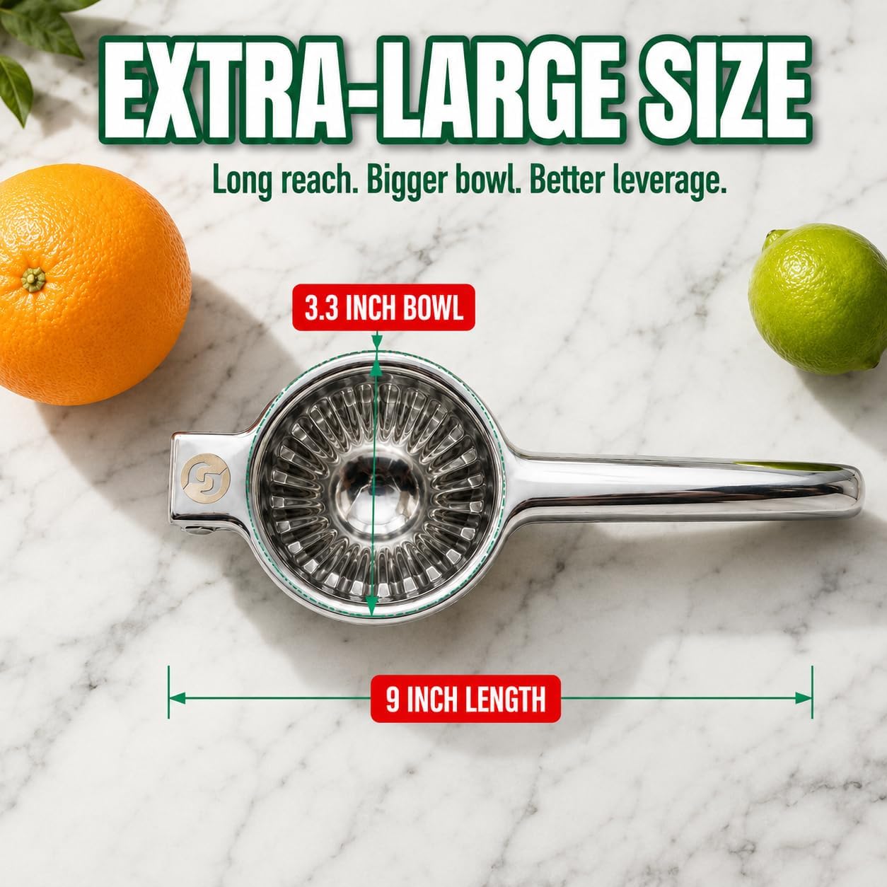 Handheld Lemon Squeezer Stainless Steel – Lemon Juicer, Lime Squeezer With Large Bowl Size & Non-Slip Handles – Citrus Squeezer for Holiday Cooking & Christmas Dinner, New Year Cocktails