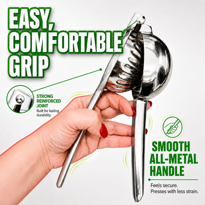 Handheld Lemon Squeezer Stainless Steel – Lemon Juicer, Lime Squeezer With Large Bowl Size & Non-Slip Handles – Citrus Squeezer for Holiday Cooking & Christmas Dinner, New Year Cocktails