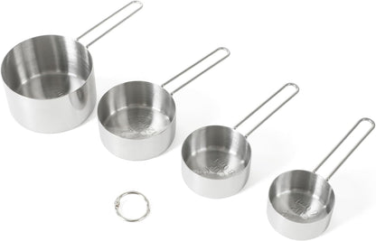 Richburn 4-Piece Stainless Steel Measuring Cups Set – Durable and Accurate Kitchen Measuring Tools for Baking and Cooking