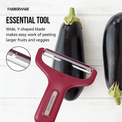 Pro Large Y-Peeler for Vegetables and Fruit, Stainless Steel Blade, Ambidextrous Grip, Dishwasher Safe - Ideal for Potatoes, Butternut Squash, Cabbage, and More